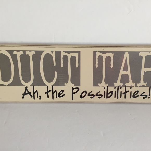 DUCT TAPE Wooden Sign Man Cave Garage Humor Decor - Picture 2 of 5